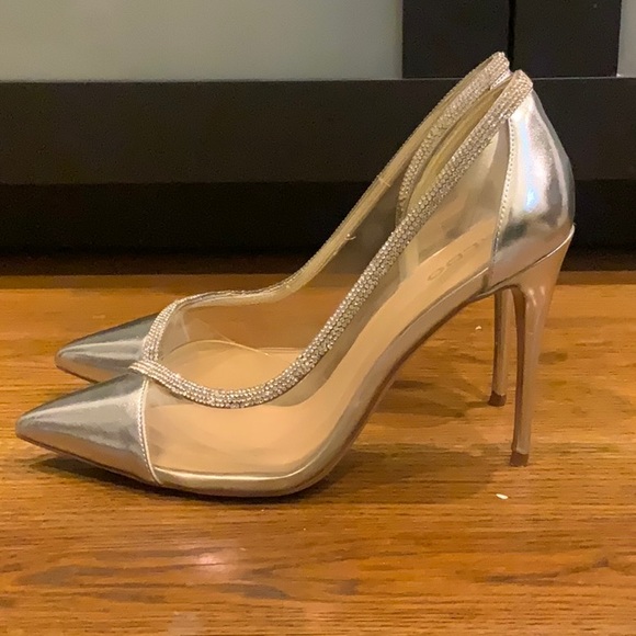 Aldo Silver Rhinestone Heels - Picture 2 of 7
